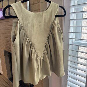 Olive Sleeveless Blouse NEW
